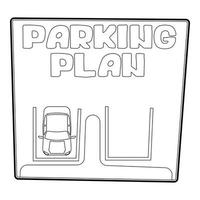Parking plan icon, isometric 3d style vector