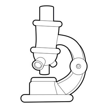 Microscope icon, isometric 3d style vector