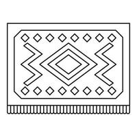 Turkish carpet with geometric pattern icon vector