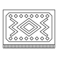 Turkish carpet with geometric pattern icon vector