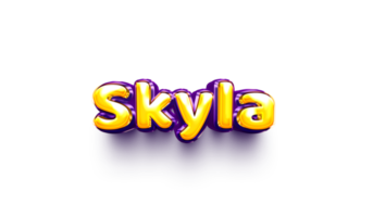 names of girls English helium balloon shiny celebration sticker 3d inflated Skyla png