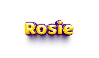 names of girls English helium balloon shiny celebration sticker 3d inflated Rosie png