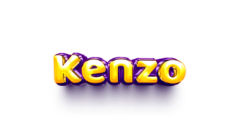 names of boys English helium balloon shiny celebration sticker 3d inflated Kenzo png