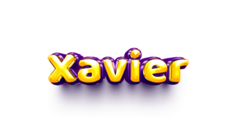 namen von jungen englisch heliumballon glänzend feier aufkleber 3d aufgeblasen xavier xavier png