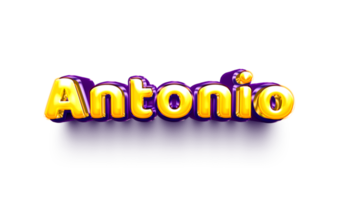 names of boy English helium balloon shiny celebration sticker 3d inflated Antonio png