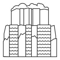 icono de cascada de iguazú, estilo de contorno vector