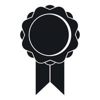 Rosette with ribbon icon, simple style vector