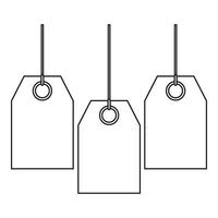 Three tags icon, outline style vector