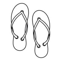 icono de flip flop, estilo de contorno vector