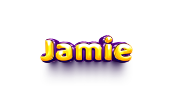 names of girls English helium balloon shiny celebration sticker 3d inflated jamie png