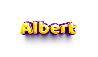 names of boy English helium balloon shiny celebration sticker 3d inflated Albert png