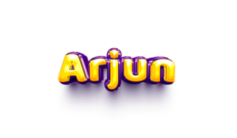 names of boy English helium balloon shiny celebration sticker 3d inflated Arjun png