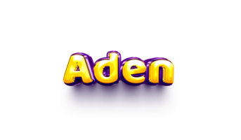 names of boy English helium balloon shiny celebration sticker 3d inflated Aden png