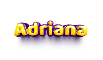 names of girls English helium balloon shiny celebration sticker 3d inflated adriana png