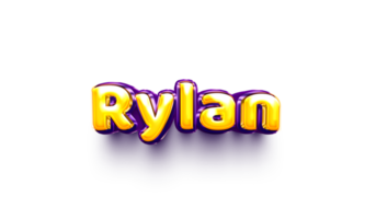 names of girls English helium balloon shiny celebration sticker 3d inflated rylan png