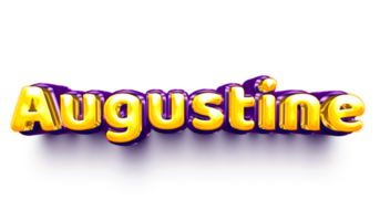 names of boy English helium balloon shiny celebration sticker 3d inflated Augustine Augustine png