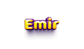 names of boy English helium balloon shiny celebration sticker 3d inflated Emir png