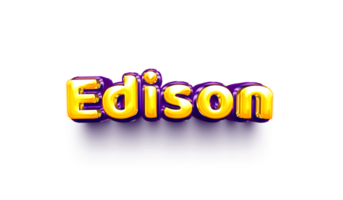 names of boy English helium balloon shiny celebration sticker 3d inflated Edison png