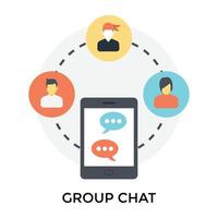 chat de grupo móvil vector