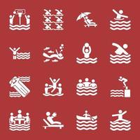 Set of Swimming Icon Designs vector