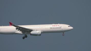 HONG KONG NOVEMBER 10, 2019 - DragonAir Airbus A330 approaching before landing on internation airport, Hong Kong. video