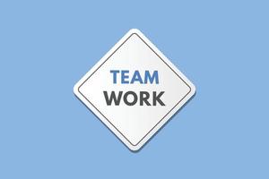 team work text Button. teamwork Sign Icon Label Sticker Web Buttons vector