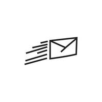 Fast message. Vector hand drawn line icon template