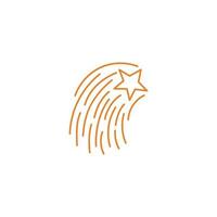 Star rising. Vector hand drawn line icon template