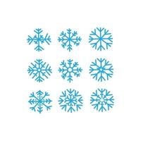 Set of snowflakes. Vector hand drawn line icon template