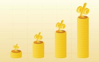 Financial management concept and investment, Flat design of pile coins or stack of coins. Vector Illustration and banner template.