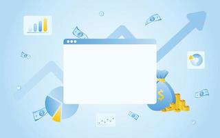 Financial management concept and investment, Banner template of payment with money. vector