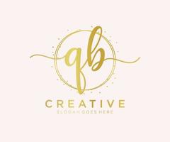 Initial QB feminine logo. Usable for Nature, Salon, Spa, Cosmetic and Beauty Logos. Flat Vector Logo Design Template Element.