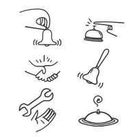 hand drawn doodle Simple Set of Service Related illustration vector