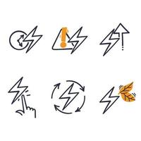 hand drawn doodle Simple Set of electric Energy Related illustration vector