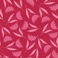 Delicate seamless pattern of flowers on a backgroundin color Viva Magenta vector