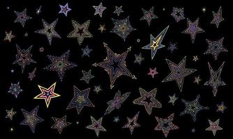 Vector hand drawn star clipart. Doodle set for print, web, greeting card, design, decor