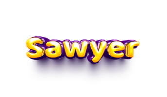 names of girls English helium balloon shiny celebration sticker 3d inflated sawyer png