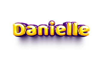 names of girls English helium balloon shiny celebration sticker 3d inflated Danielle png