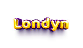 names of girls English helium balloon shiny celebration sticker 3d inflated Londyn png