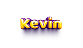 namen van jongens Engels helium ballon glimmend viering sticker 3d opgeblazen Kevin png