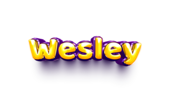 names of boys English helium balloon shiny celebration sticker 3d inflated Wesley Wesley png