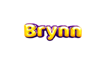 girls name sticker colorful party balloon birthday helium air shiny yellow purple cutout Brynn png