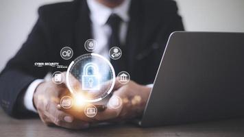 Cyber security internet and networking concept. information security and encryption, secure access to user's personal information, secure Internet access, cybersecurity. photo