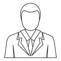 icono de avatar de hombre de negocios, estilo de esquema vector