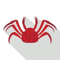 Red Alaska crab icon, flat style vector