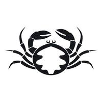 icono de cangrejo vivo fresco, estilo simple vector
