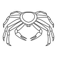 Crab icon, outline style vector