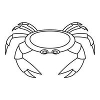 Crab sea animal icon, outline style vector