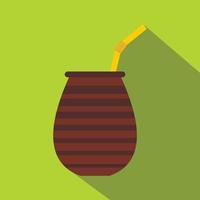 chimarrao para mate o icono de terere, estilo plano vector