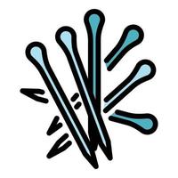 Stack of toothpick icon color outline vector